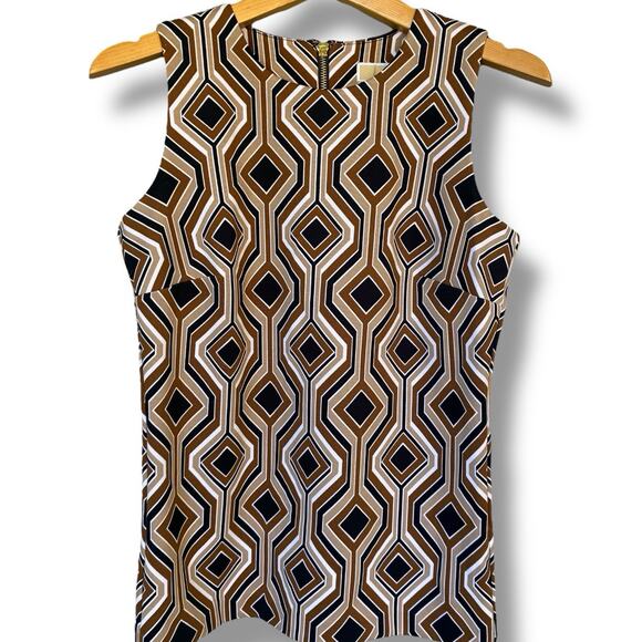 Michael Kors Top Women's Size Small Heavy Knit Geometric Back Exposed Zip Up - Picture 1 of 7